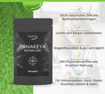 PANAKEYA® Natural Zinc – Nahrungsergänzungsmittel (60 Kapseln)